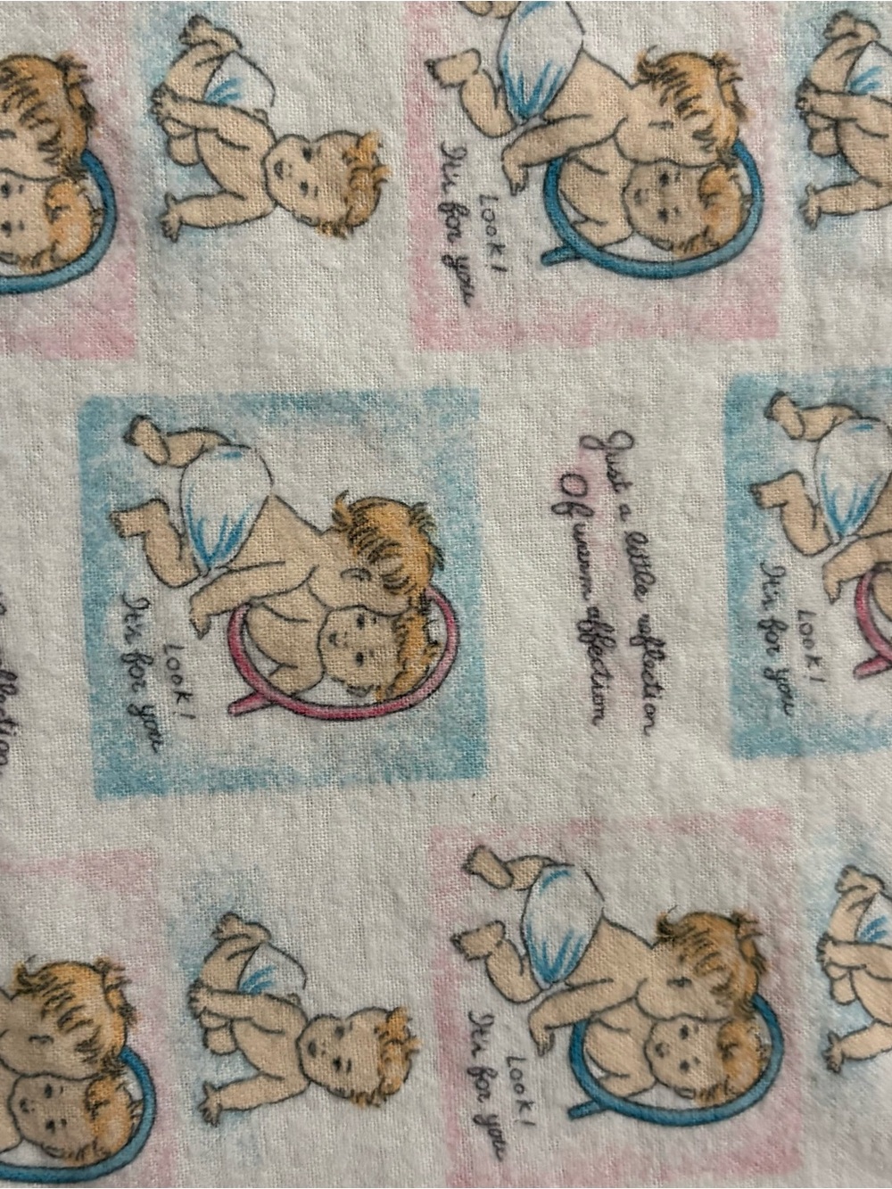 Lot of 2 Vintage Flannel Baby Blanket Precious Moments Teddy Beddy Bear Handmade - Picture 3 of 11